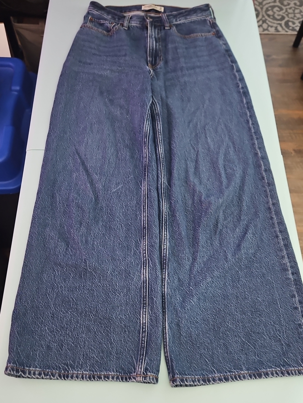 Abercrombie & Fitch Wide Leg Jeans High Rise Blue Size 26